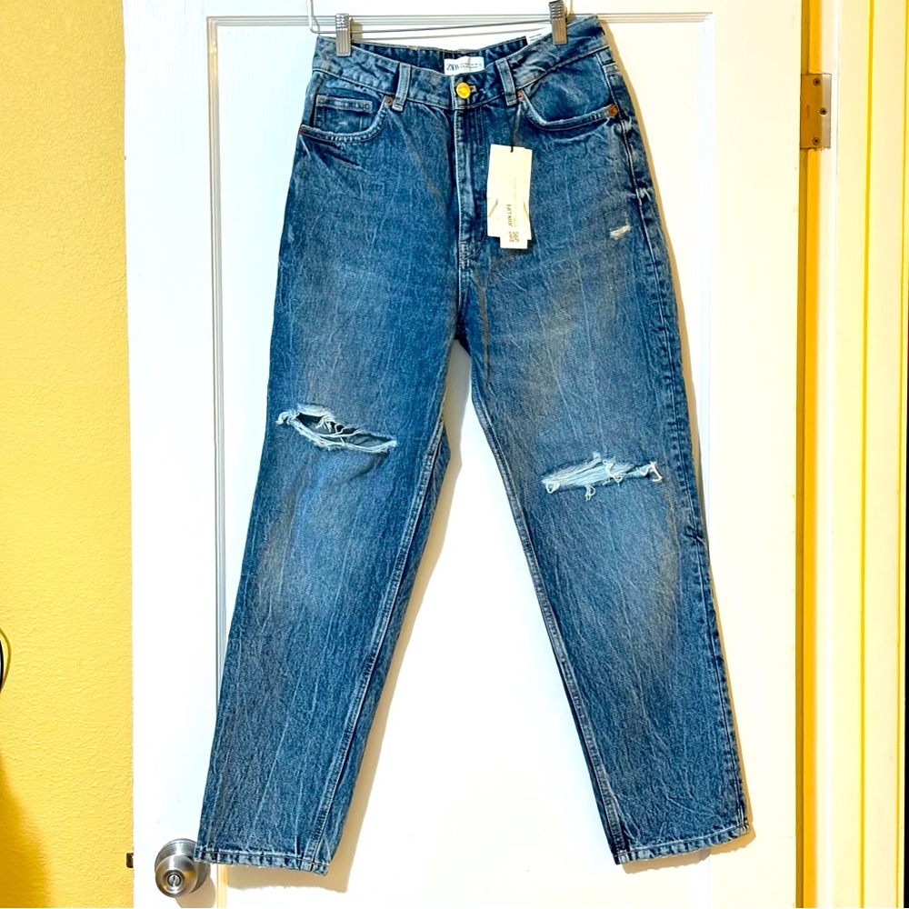 Zara Blue Boyfriend Jeans